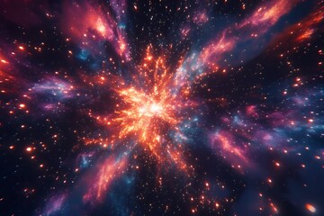 Fototapeta premium A Cosmic Explosion Of Vivid Colors And Light