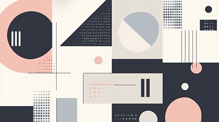 Abstract Geometric Design with Circles Triangles and Squares