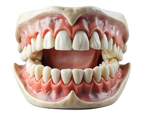 Naklejka premium Jaw With Teeth On White Background