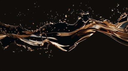 Professional Fluid Dynamics Mechanics Simulation CGI Imagery on Black Background