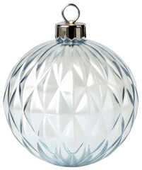 White faceted Christmas ornament isolated with transparent background