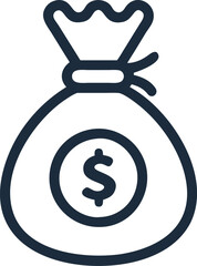 Money Bag Icon - Bold and Versatile Wealth Representation