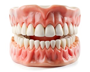 Obraz premium Jaw With Teeth On White Background