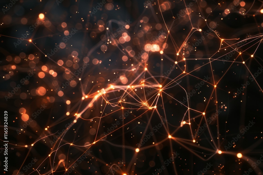 Poster an intricate web of glowing lines and particles creates a mesmerizing pattern, illustrating the flow