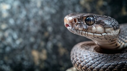 Obraz premium Untamed Snake Portrait Pure Nature Setting