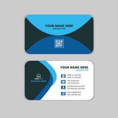 Clean style modern business card template, Modern Business Cards Template with Blue, black and navy blue color variation. Vector.