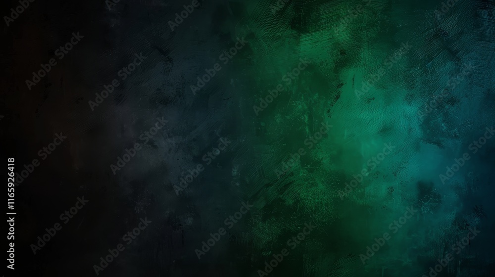 Poster abstract gradient background in deep blue green and emerald hues with textured circular design