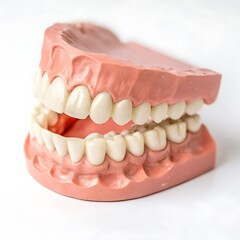 Obraz premium Jaw With Teeth On White Background