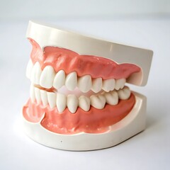 Jaw With Teeth On White Background