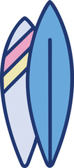 Surfboard Icon - Sleek and Vibrant Beach Sports Representation Variant