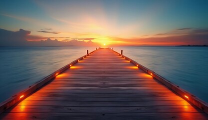 Obraz premium sunset at the pier