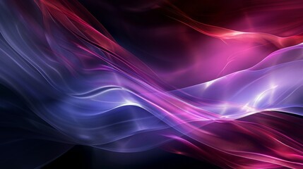 Obraz premium Pink and blue ethereal waves creating a mesmerizing abstract design, perfect for a modern and vibrant wallpaper