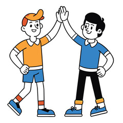 High Five After Sports Match Victory