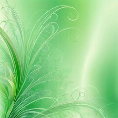 Obraz premium Soft green pastel gradient forms a calming backdrop, while elegant plant-like shapes gracefully intertwine, enhancing the tranquil ambiance of the setting. Generative AI