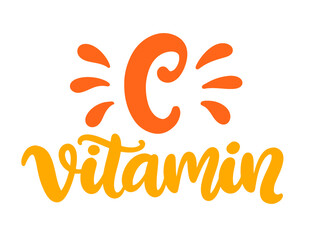 Vitamin C hand lettering modern calligraphy logo
