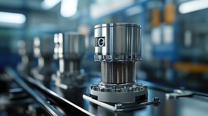 Engine pistons with intricate machining displayed on a sleek background