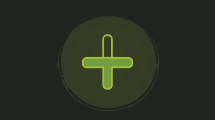 Fototapeta premium Positive Green Line Art Icon for Apps and Web