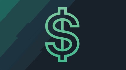 Obraz premium Green American Dollar Payment Symbol Flat Icon for Apps - Finance and Business Concept
