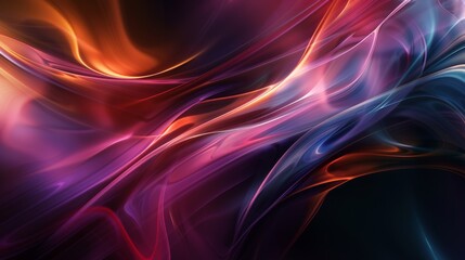 Naklejka premium Colorful abstract waves creating a dynamic and vibrant digital art piece, ideal for a modern and stylish wallpaper