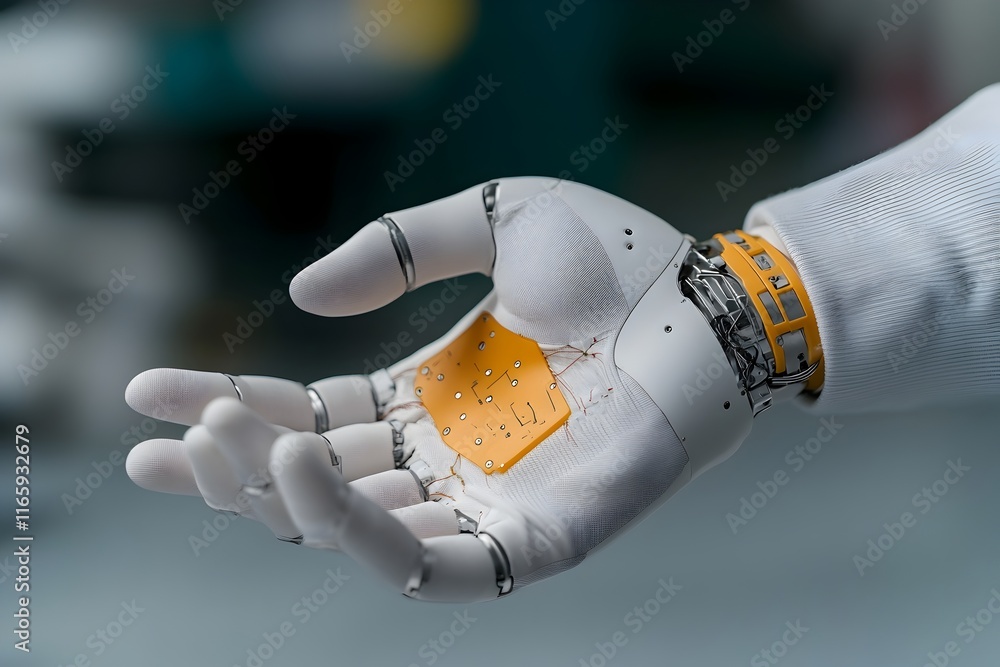 Poster cutting edge bionic prosthetics engineering facility featuring neural interfaced limb control advanc