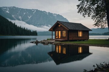 Small house by the lake