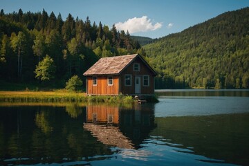 Small house by the lake
