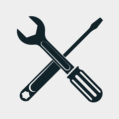 Wrench and Screwdriver Vector Design.