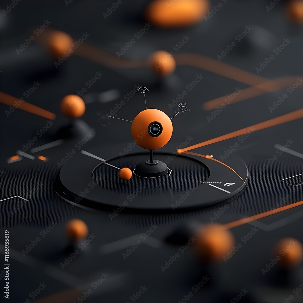 Poster futuristic networked communication nexus with holographic telepresence and encrypted quantum data re