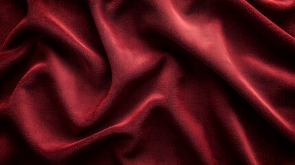 Dark Red Velvet Fabric Draped Softly Luxurious Texture