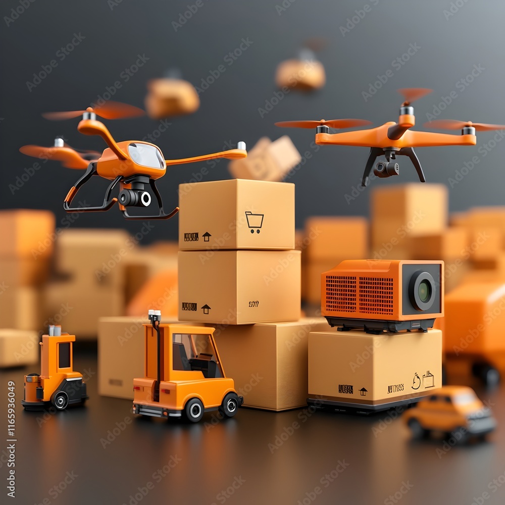 Poster autonomous logistics control tower optimizing real time supply chain with drone fleet coordination a