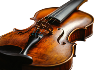 Isolated Violin Close Up Bridge and F-Holes