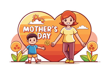 Mother's Day vector art illustration