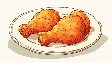 A delectable plate of golden fried chicken drumsticks, perfectly crispy and inviting.