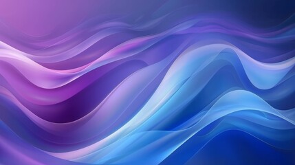 Fototapeta premium Smooth purple and blue waves creating an abstract colorful background, ideal for wallpapers or presentations