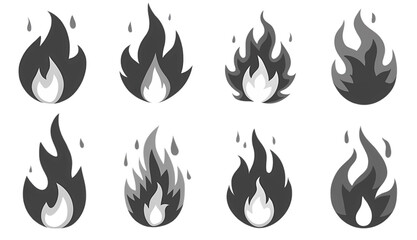 set of fire flames