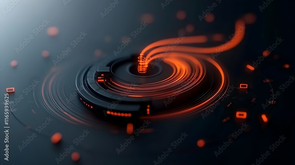 Poster futuristic digital backdrop showcasing luminescent wireframe constructs swirling data vortexes and s