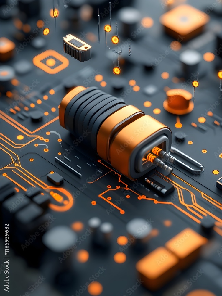 Poster futuristic digital backdrop ideal for visualizing technological networks data transmission and encry