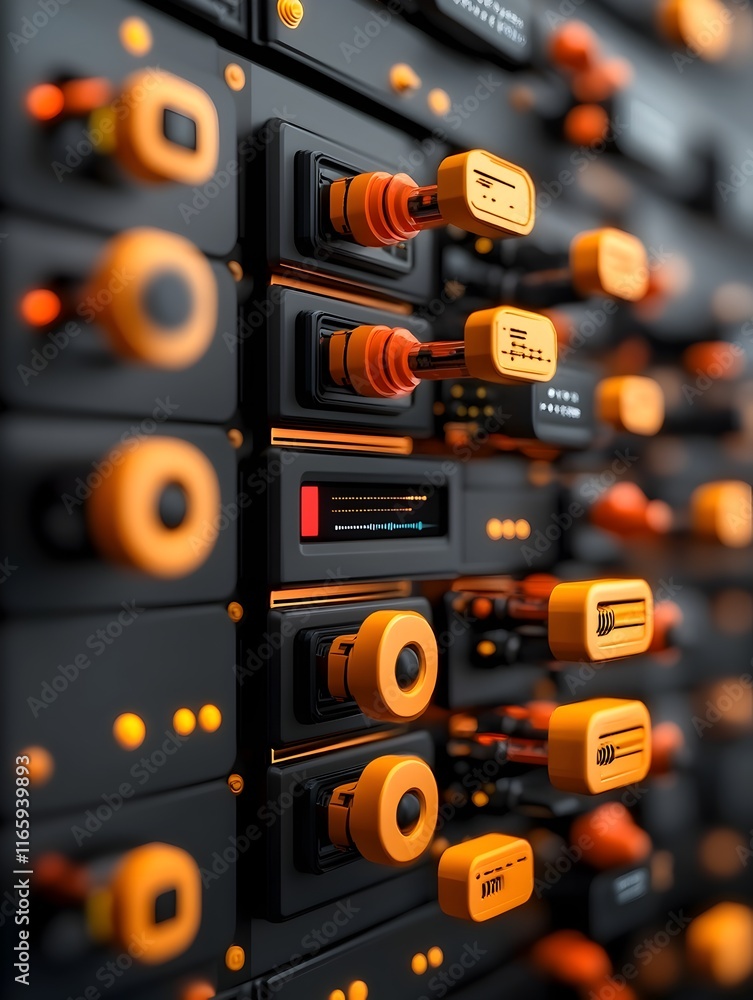 Poster sleek and metallic digital backdrop ideal for technological networks data transmission and encryptio