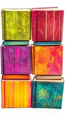 A Colorful Stack of Books: An Artistic Display of Knowledge and Creativity