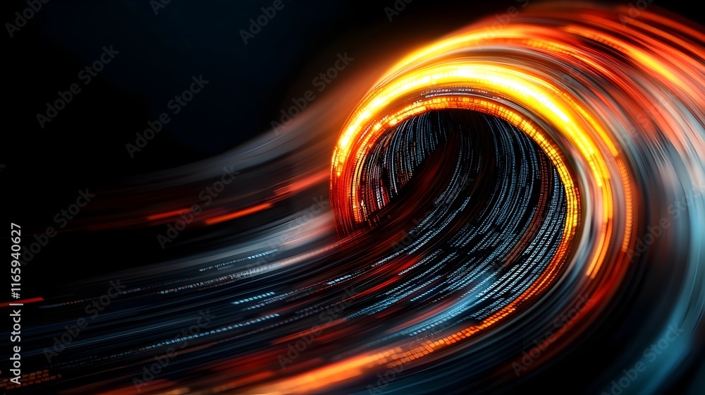 Poster visionary digital haven with dynamic data flow and intricate digital encodings
