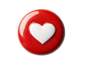 Isolated Red Sphere with White Heart