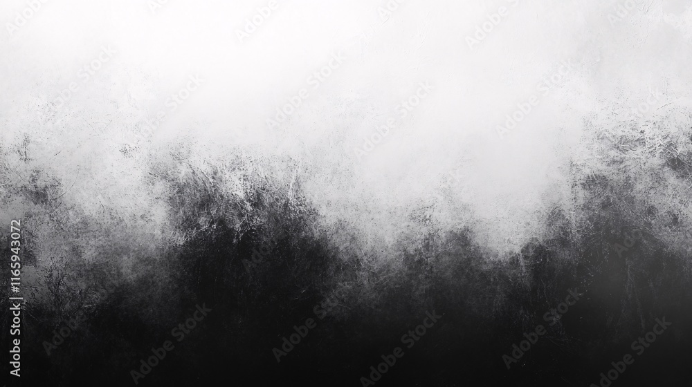Poster a monochromatic abstract texture featuring a soft gradient from white to deep black.