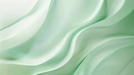 Soft pastel green waves creating a calming and elegant abstract background, perfect for wallpapers, presentations, or website designs