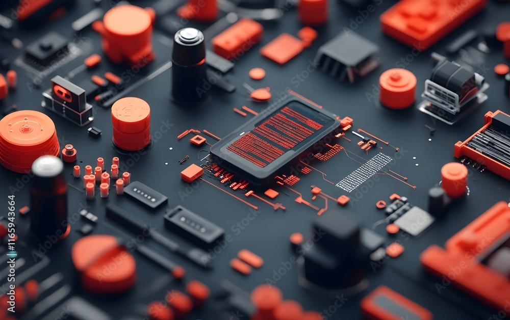 Poster captivating digital landscape showcasing a futuristic world of complex algorithms interconnected dat