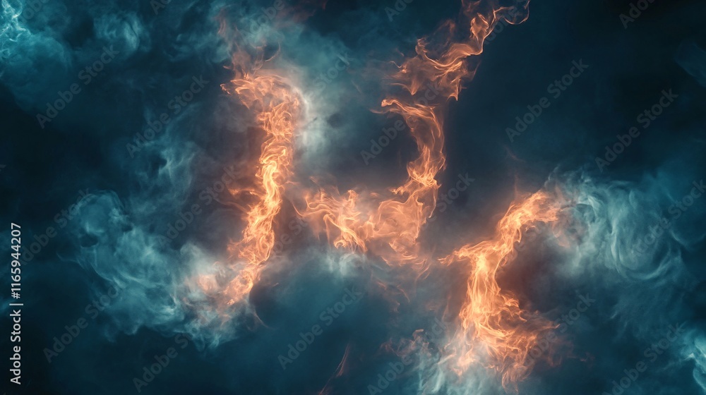 Aufkleber a mesmerizing swirl of vibrant flames and smoky tendrils, creating an ethereal and dynamic abstract 