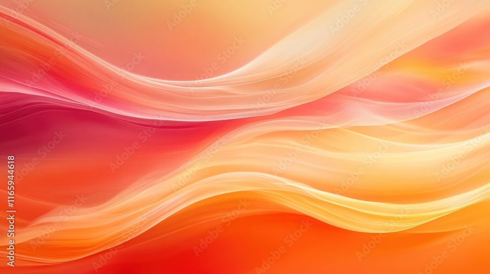 Poster gradient abstract background with fluid waves in sunset colors, perfect for versatile design use