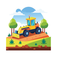 Construction vehicle concept illustration