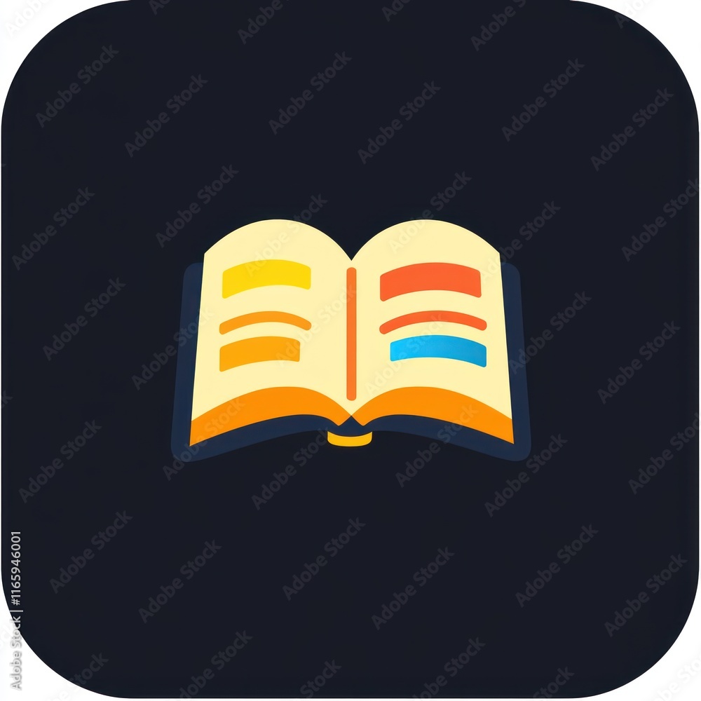 Poster Open Book with Colorful Sections Representing Knowledge