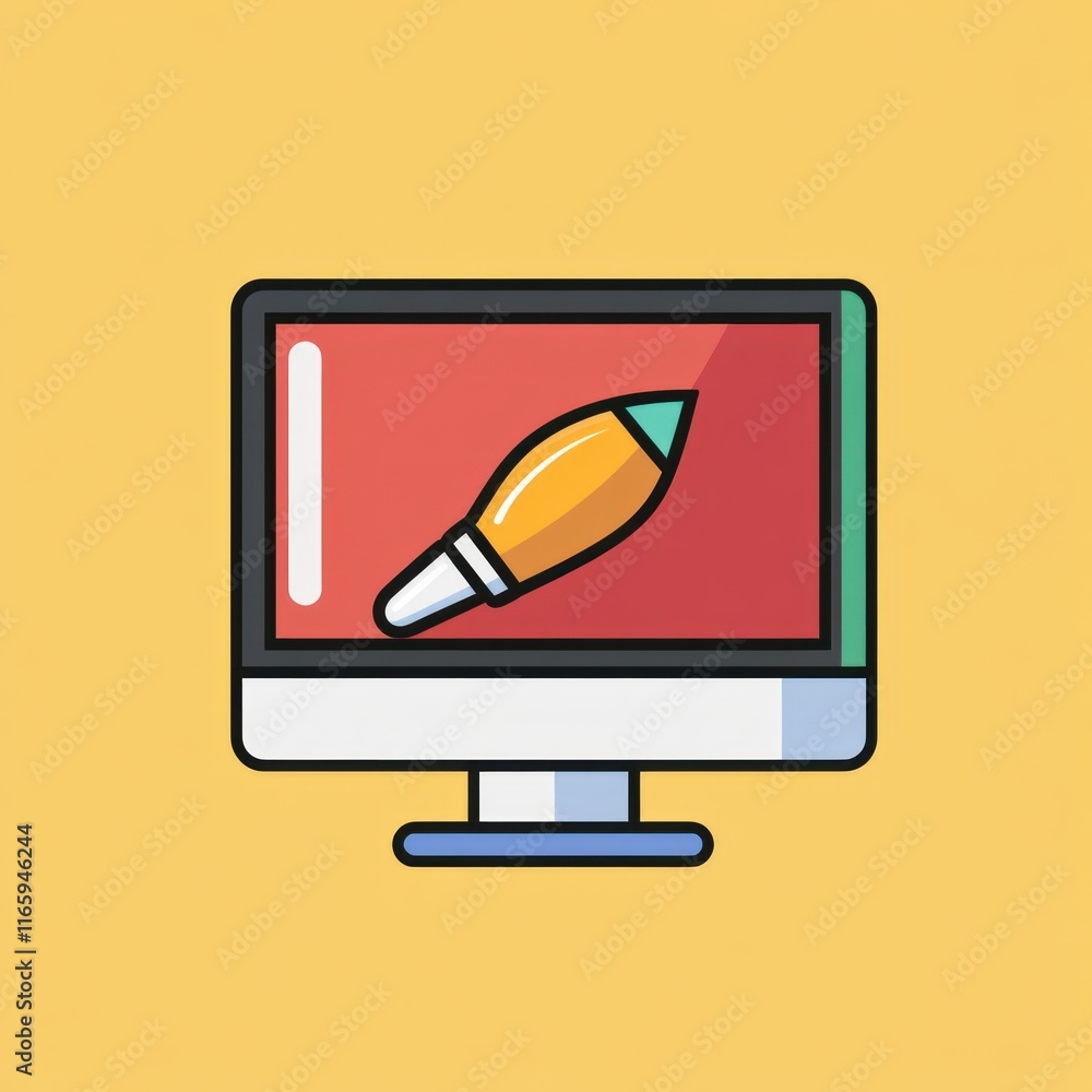 Poster computer screen displaying a digital drawing tool