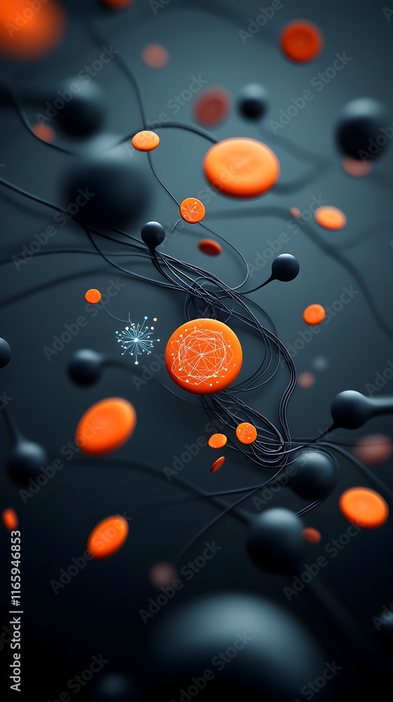 Poster mesmerizing mind bending digital artwork depicting a surreal futuristic landscape of neural network 